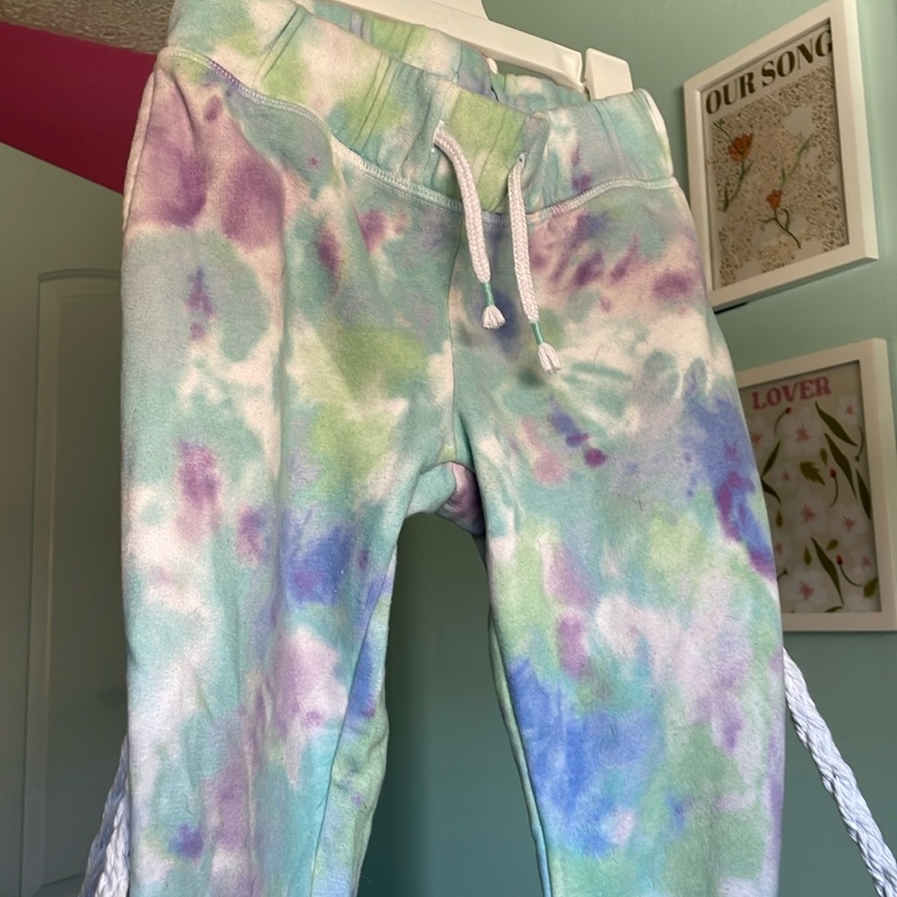 Preppy blue sweatpants.